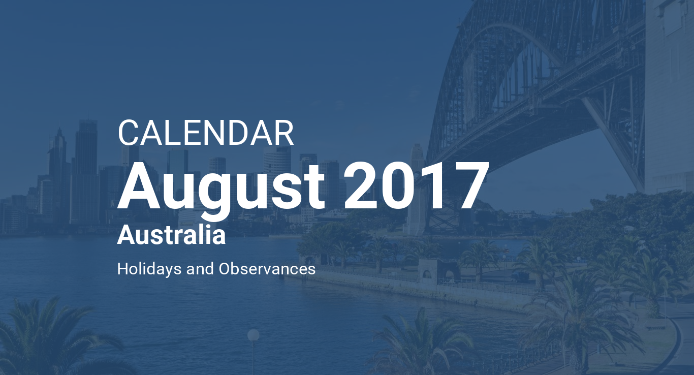 August 2017 Calendar Australia